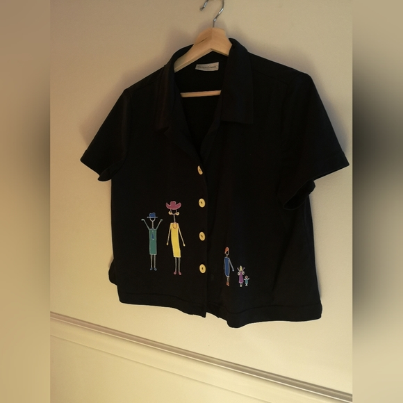 Fun black button up - Picture 2 of 3